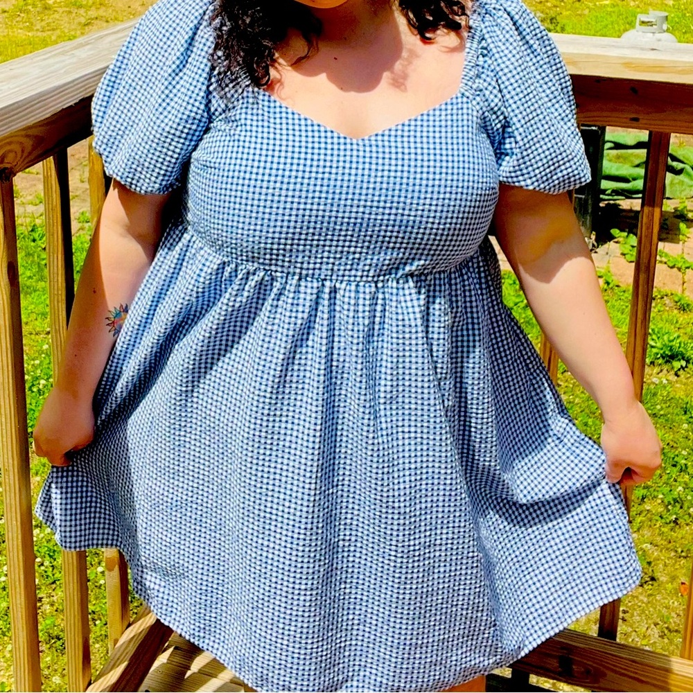 Old navy, blue and white sundress, size  2X
